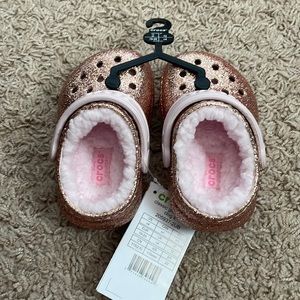 Toddler Glitter Fur Crocs